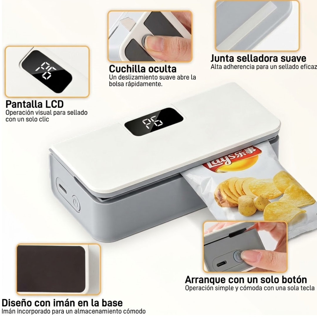 Mini Sellador de Bolsas Recargable
