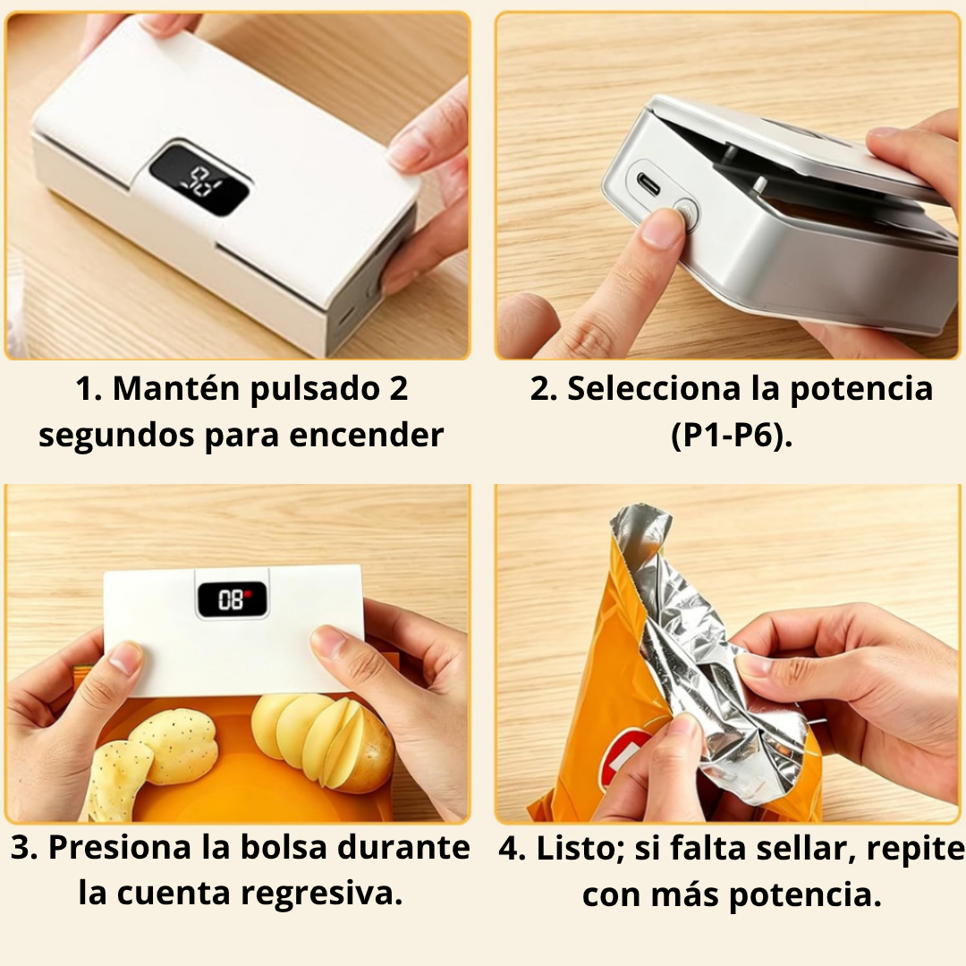 Mini Sellador de Bolsas Recargable